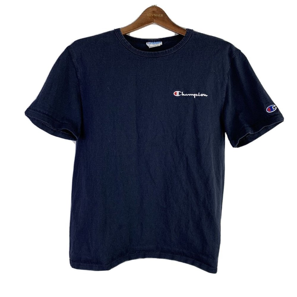 Vintage Champion Mens Medium Short Sleeve Tee T Shirt Spell Out Logo Embroidered